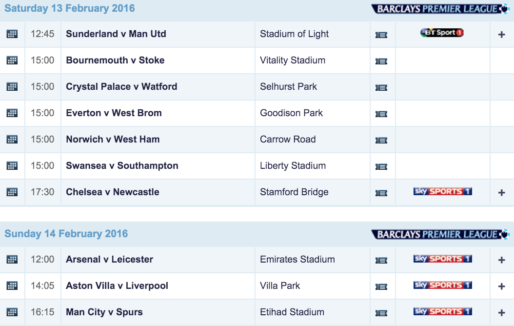 PremReport's tweet image. The upcoming week of Premier League fixtures.