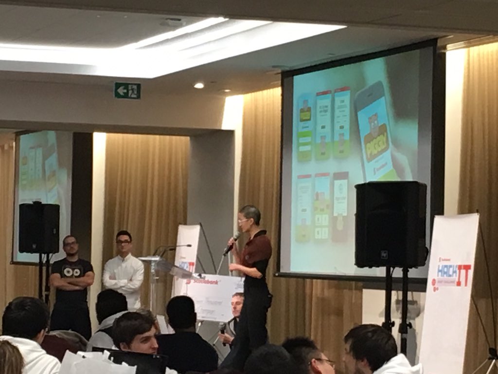 TimothyJWu's tweet photo. Team "HackAddicts" presents Piggly, a virtual pet to train people to pay down debt #ScotiabankHackIT @ScotiaHackIT https://t.co/Nmn0tPgxvo