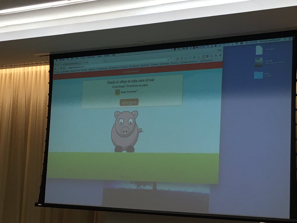 TimothyJWu's tweet photo. Meet Bacon, our Piggly friend at #ScotiabankHackIT @ScotiaHackIT https://t.co/1UESby2lWY