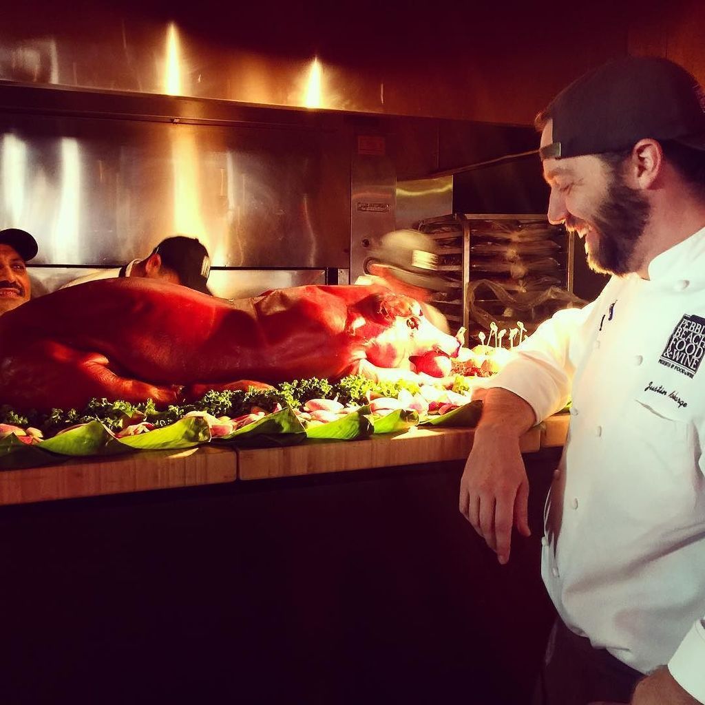 That'll do, Pig. That'll do. Chef Justin Robarge admires the perfect creation off the Ole … ift.tt/1UWpo4v