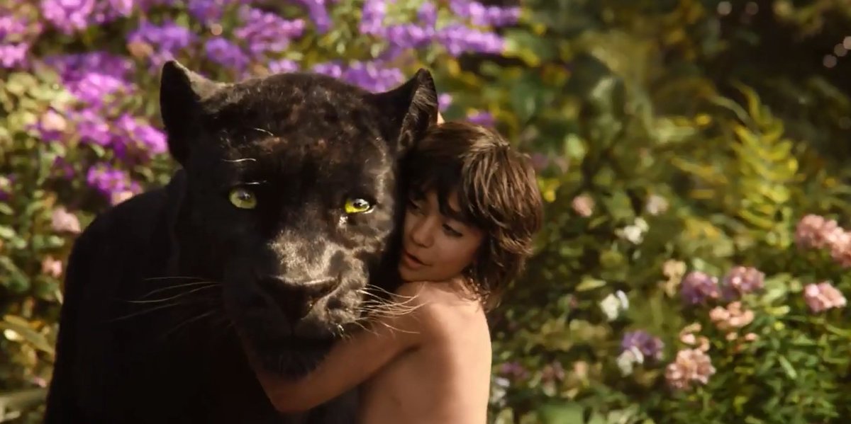 Mowgli and Bagheera from The Jungle Book