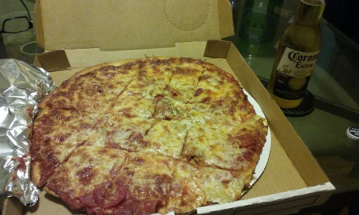 Ch7Henry's tweet photo. Super Bowl 50 .. Italian Fiesta &amp; Cold Corona https://t.co/aIfRPdydOf