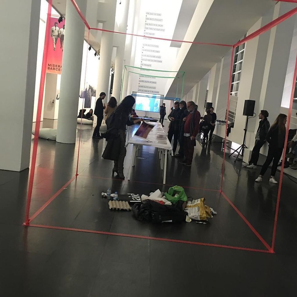 x_clinic's tweet photo. Garbage/rubbish on display inside a red cube (that measures the volume of a day's worth of… https://t.co/TsLtCxUZrV https://t.co/6TfyQI1qfQ