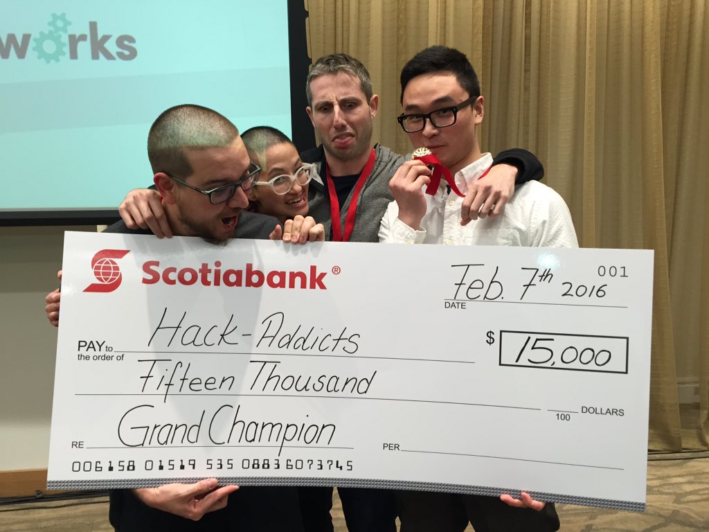 iammadchatter's tweet photo. We won!!!! Thank you #ScotiabankHackIT https://t.co/exABTT5zy0