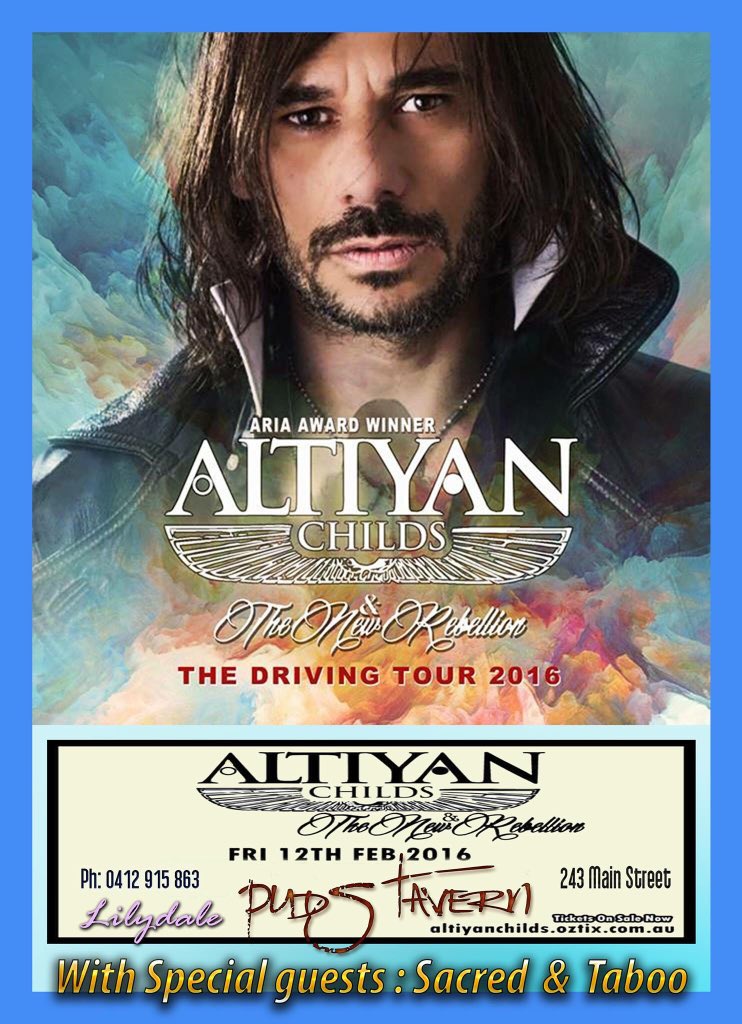 montondrums's tweet photo. Starting the Altyan Childs tour in Melbourne this Friday the 12th at Pud's Tavern Lylydale.
Taboo are ready to rock! https://t.co/hmxjEnag3v