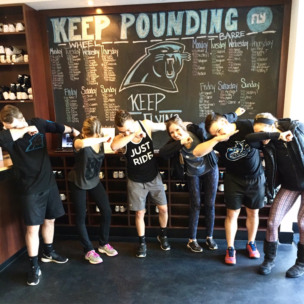 ashlundelizbeth's tweet photo. Pre @SuperBowl 50 PowerHour w/ @Flywheel_Z &amp; @yostmj riding front row. @Flywheel #KeepPounding @sarahstankavage https://t.co/tXqQ6tNqNG