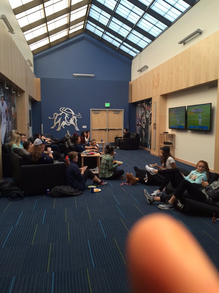CoachWThees's tweet photo. @USUSoftball having a Super Bowl party in the team lounge! Girls did good w/sides & desserts! #foodfunfootball #SB50 https://t.co/a48BwJnBza