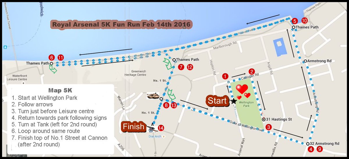 RoyalArsenalTag's tweet photo. Exclusive:First Glimpse of #RoyalArsenal Fun Run Walk Map!#Unofficial #Exercise #GETYOURHEARTPUMPING #ValentinesDay https://t.co/YKgNnldwbT