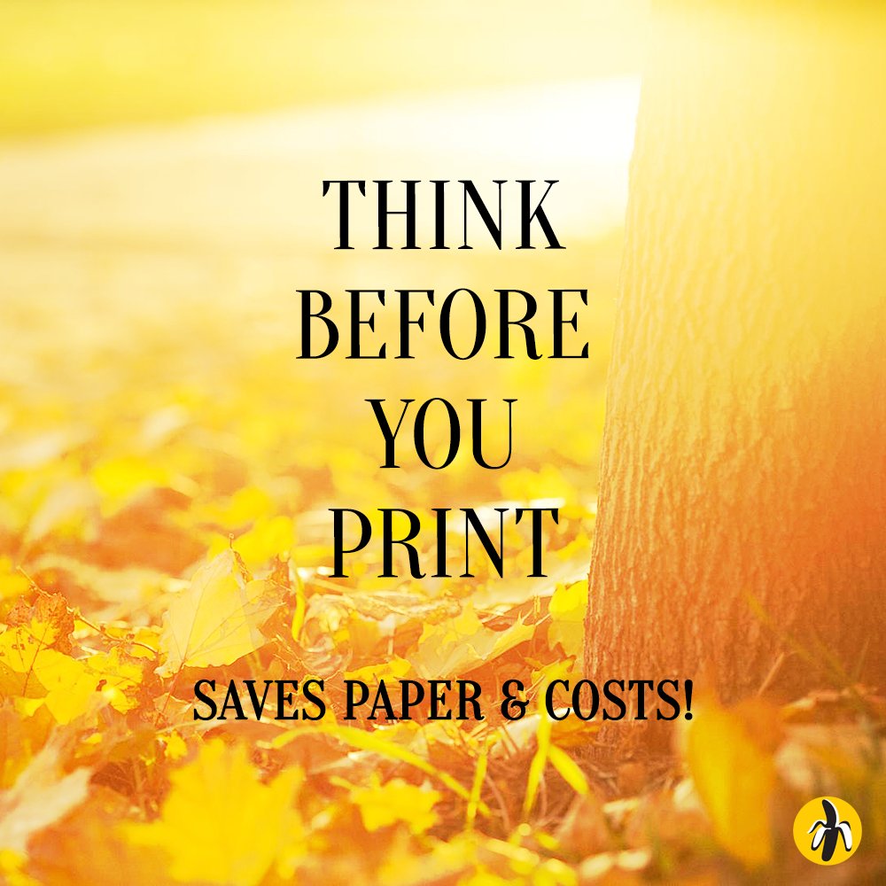 BasicBananas's tweet photo. #DoubleSidedPrinting will cut your #papercosts in half! #sustainableoffice  #basicbananas #savethetrees https://t.co/1925CKXoy0