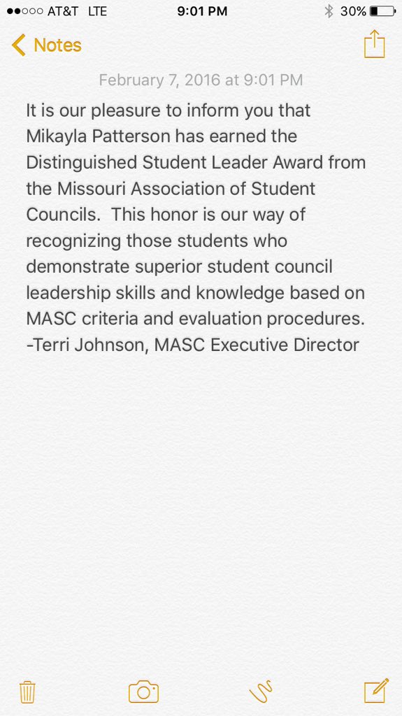 _FHS_STUCO's tweet photo. Our FHS President, Mikayla Patterson, has received the Distinguished Student Leader Award! Read this to learn more! https://t.co/zCWhrY6vq2