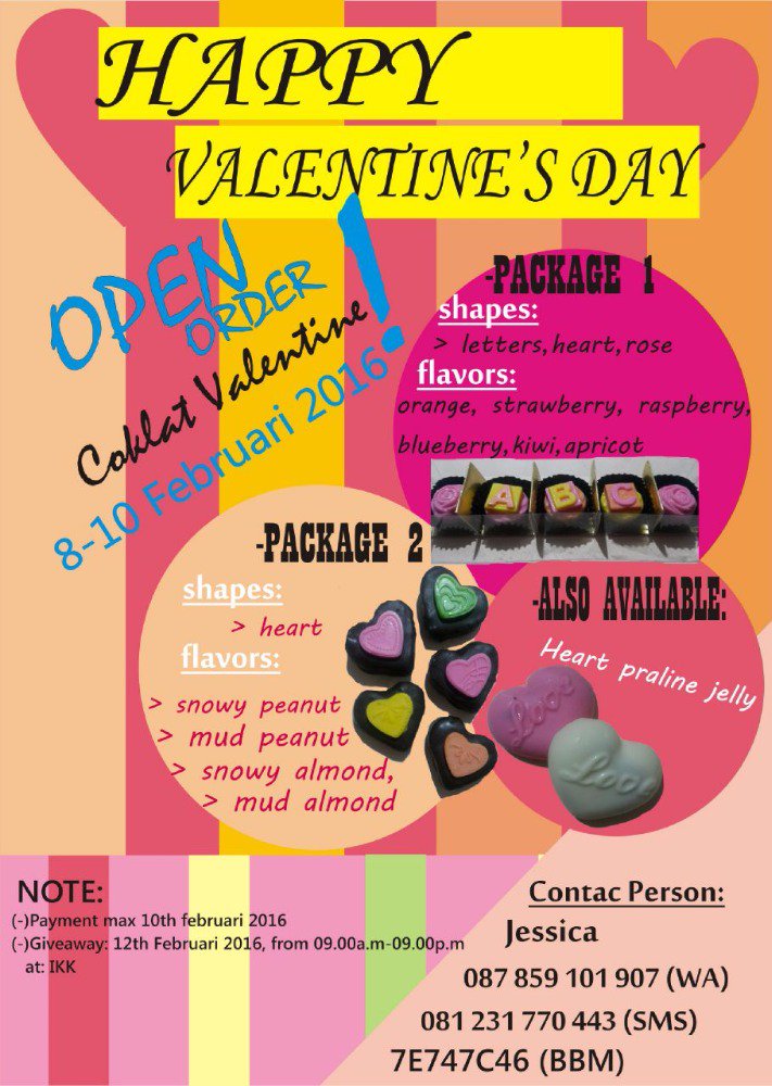 IKK_UM's tweet photo. Hari valentine makin dekat nih. Yuk order coklat buat orang tersayang, yg mau order hubungi cp yess😊 thank you https://t.co/6wFZ56XaC1
