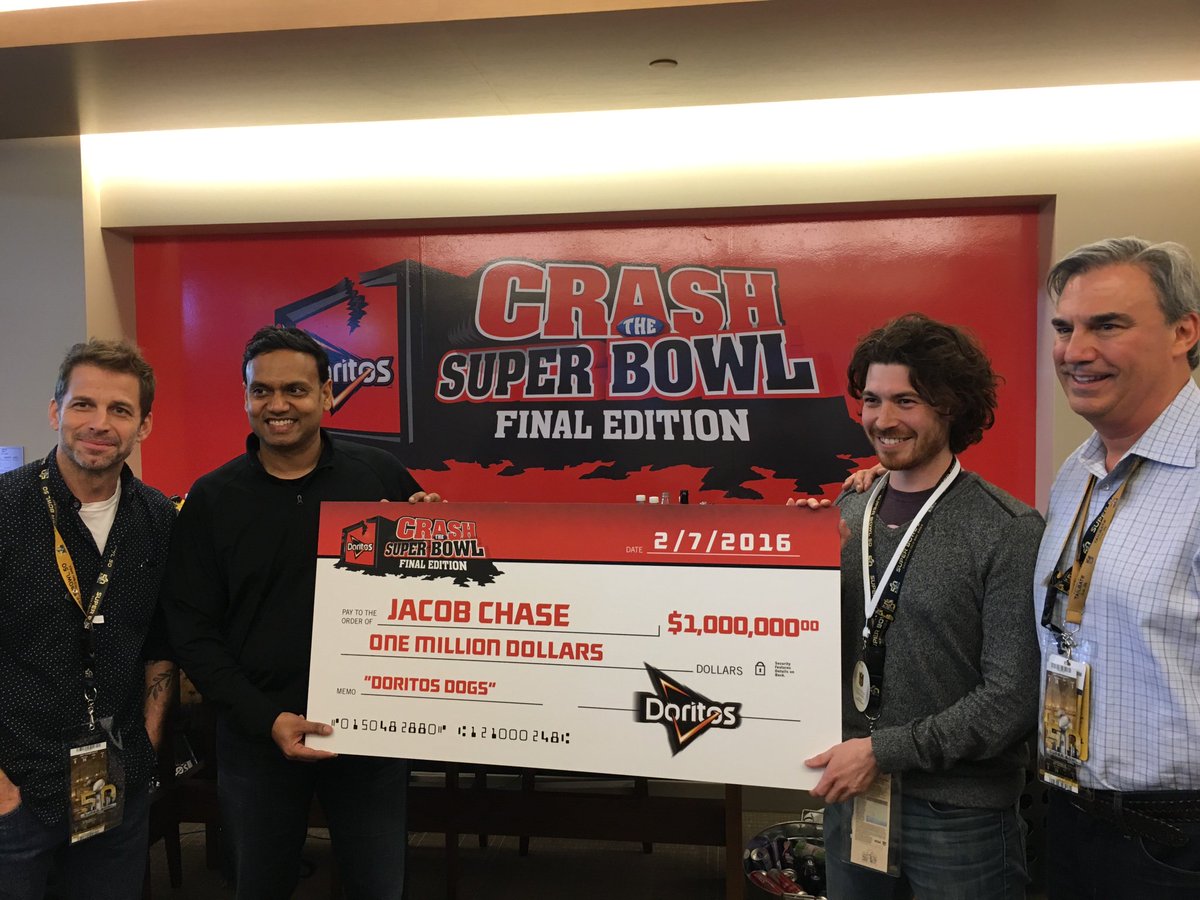 Congrats again to this year’s $1MM winner, <a href="/JacobSChase/">Jacob Chase</a> for #DoritosDogs!