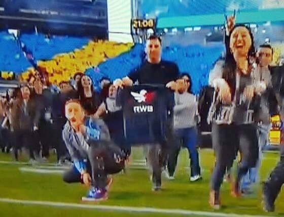Check out that national airtime for <a href="/TeamRWB/">Team Red, White & Blue</a>! Proud to #WearTheEagle and support our veterans. 🇺🇸 #SB50