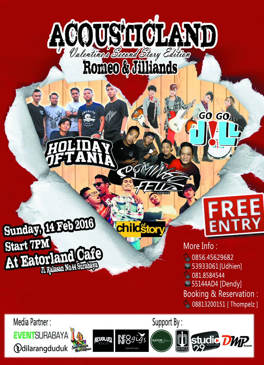 Hi Tweeps Be there <a href="/EatorlandCafe/">eatorland caferesto</a> 14Peb w/ @GoGoJiLL <a href="/holiday_oftania/">Holiday Of Tania</a> <a href="/domingofelizsby/">Domingo Feliz</a> <a href="/childofstory_of/">CHILD OF STORY</a> dont miss it