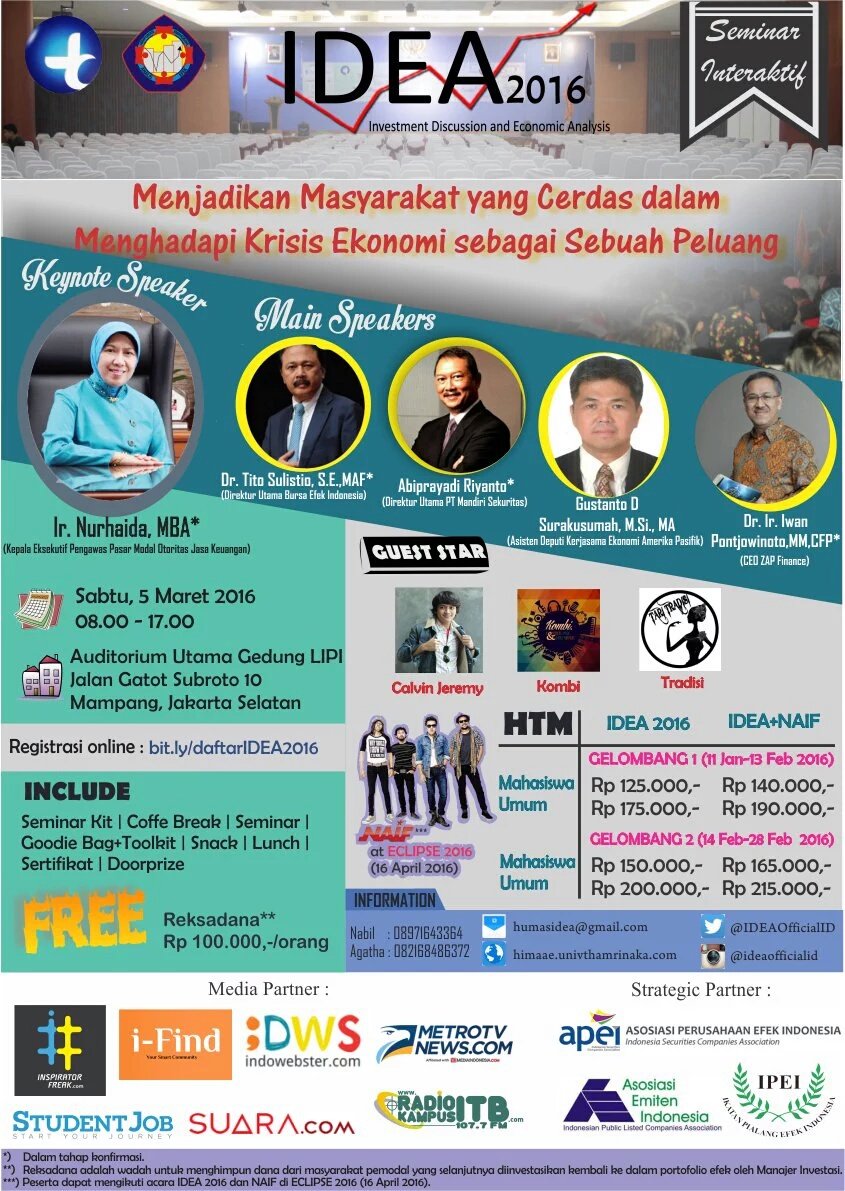 Yuk ikut seminar IDEA 2016 by <a href="/IDEAOfficialID/">IDEA OFFICIAL</a> blog.studentjob.co.id/seminar-idea-2…