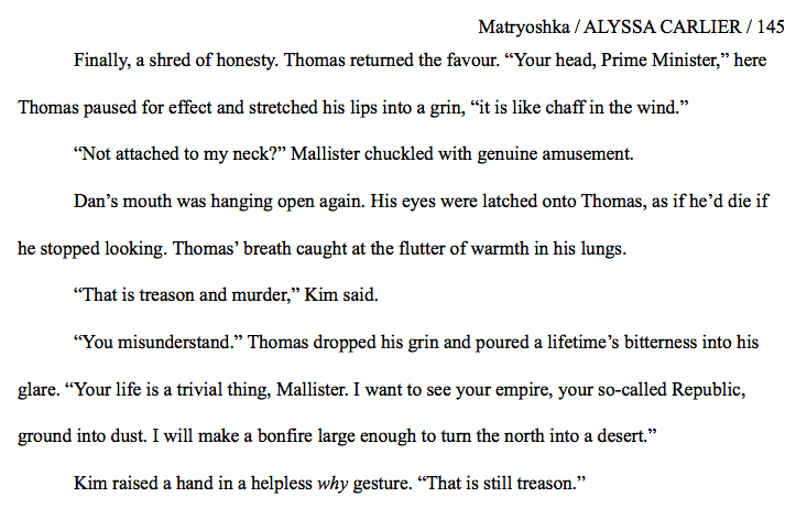 HKAlyssa's tweet photo. TREASON. MURDER. AND ...

... sassy justice lady Kim. Yay! #rewriteathon #amwriting https://t.co/CQVJqc5oDi