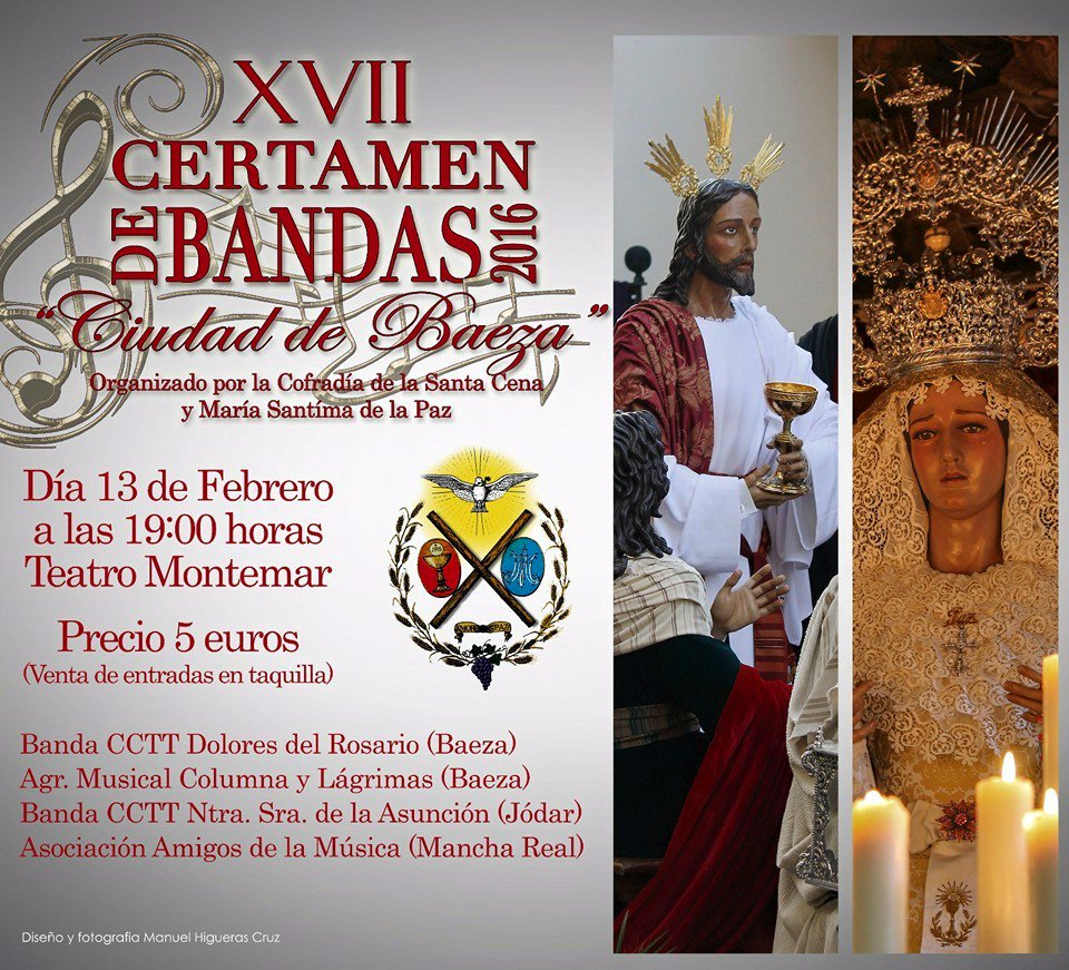 SÁBADO 13 DE FEBRERO,
XVII Certamen de Bandas "Ciudad de Baeza". Lugar: Teatro Montemar. Precio: 5E.