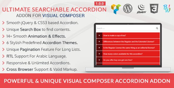 coolajax's tweet image. Searchable Accordion For #Visual_Composer. Most Advanced &amp;amp; #powerful #WordPress &amp;amp; #VC Addon. bit.ly/vc-accordion