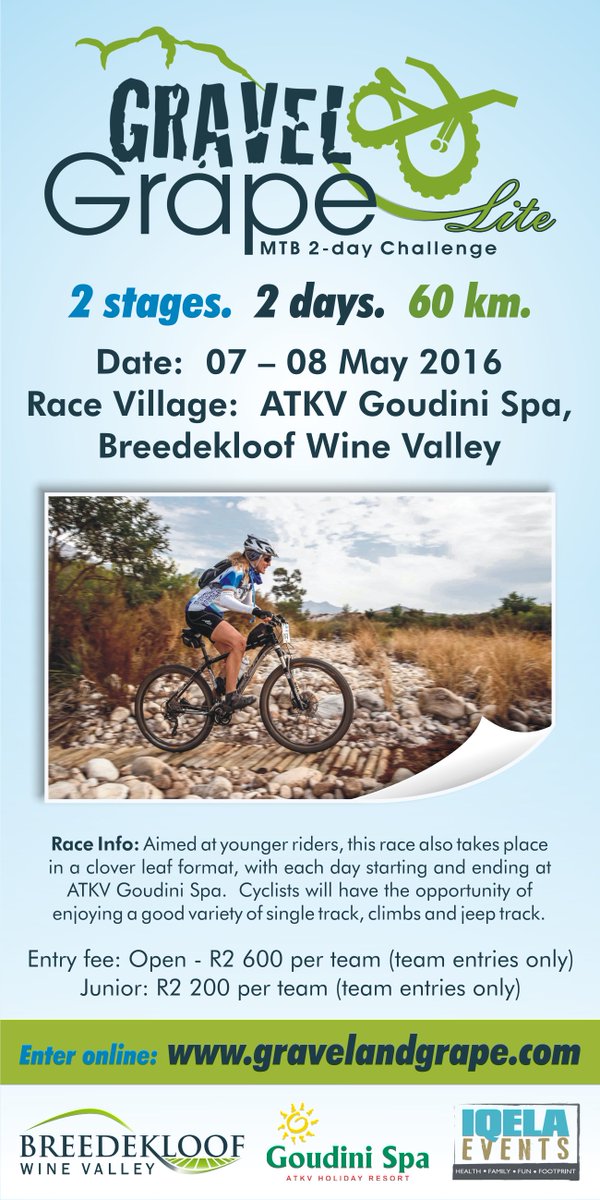 Enter the Gravel &amp; Grape Lite - a 2 day event, covering 60km.