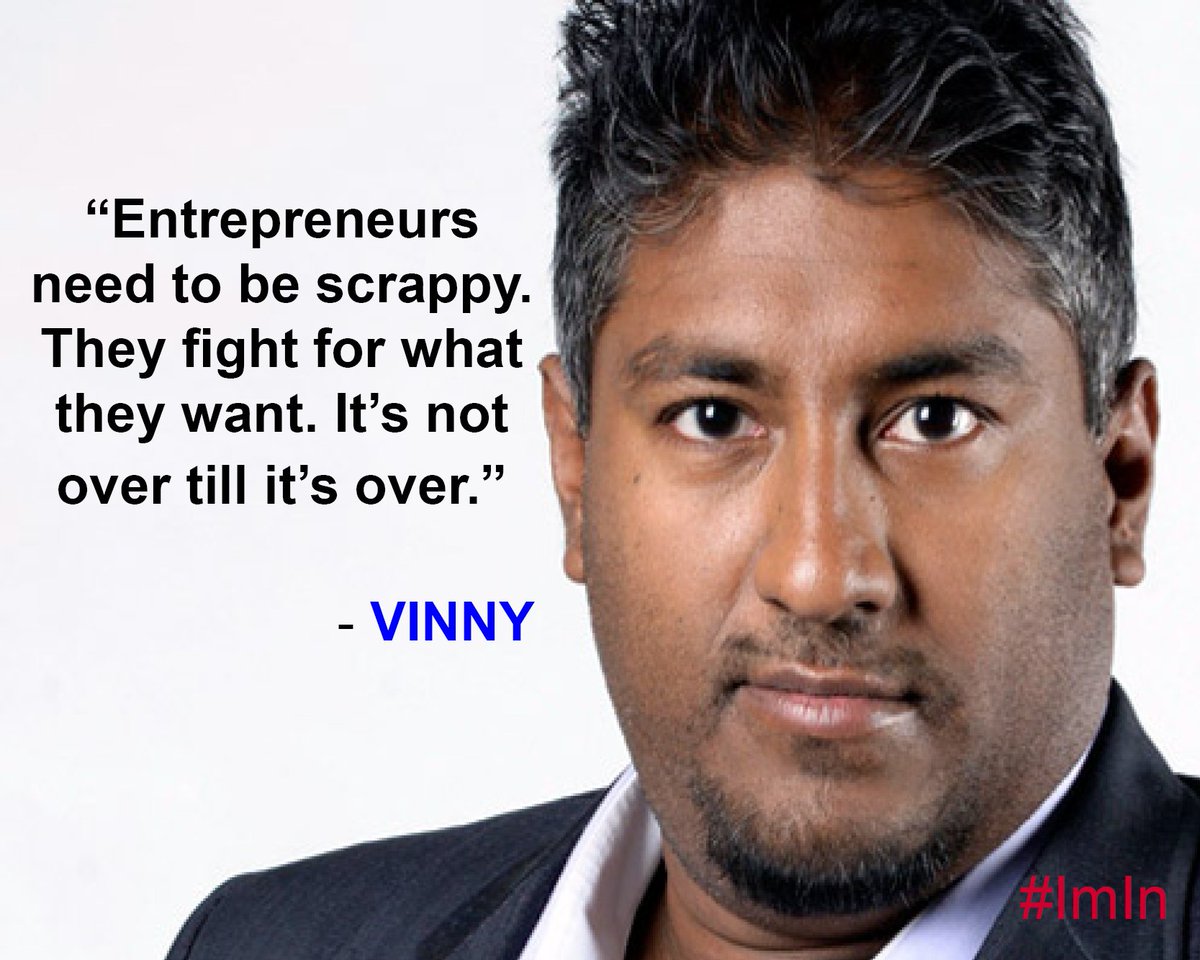 ImInBook's tweet image. ‘#Entrepreneurs need to be scrappy. They fight for what they want. It’s not over till it’s over.’ @VinnyLingham