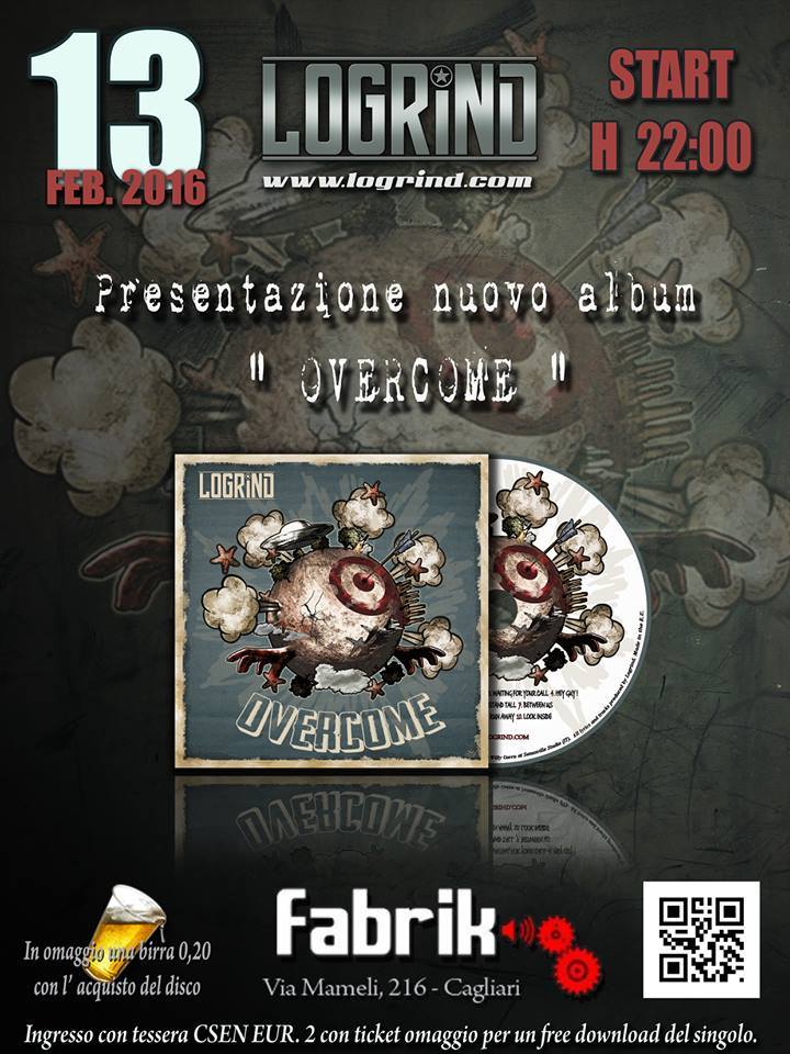 Logrind's tweet photo. Release Party @fabrikcagliari https://t.co/NhS8wXT8TJ #overcome #logrind #concerticagliari https://t.co/OZFzqCWYZD