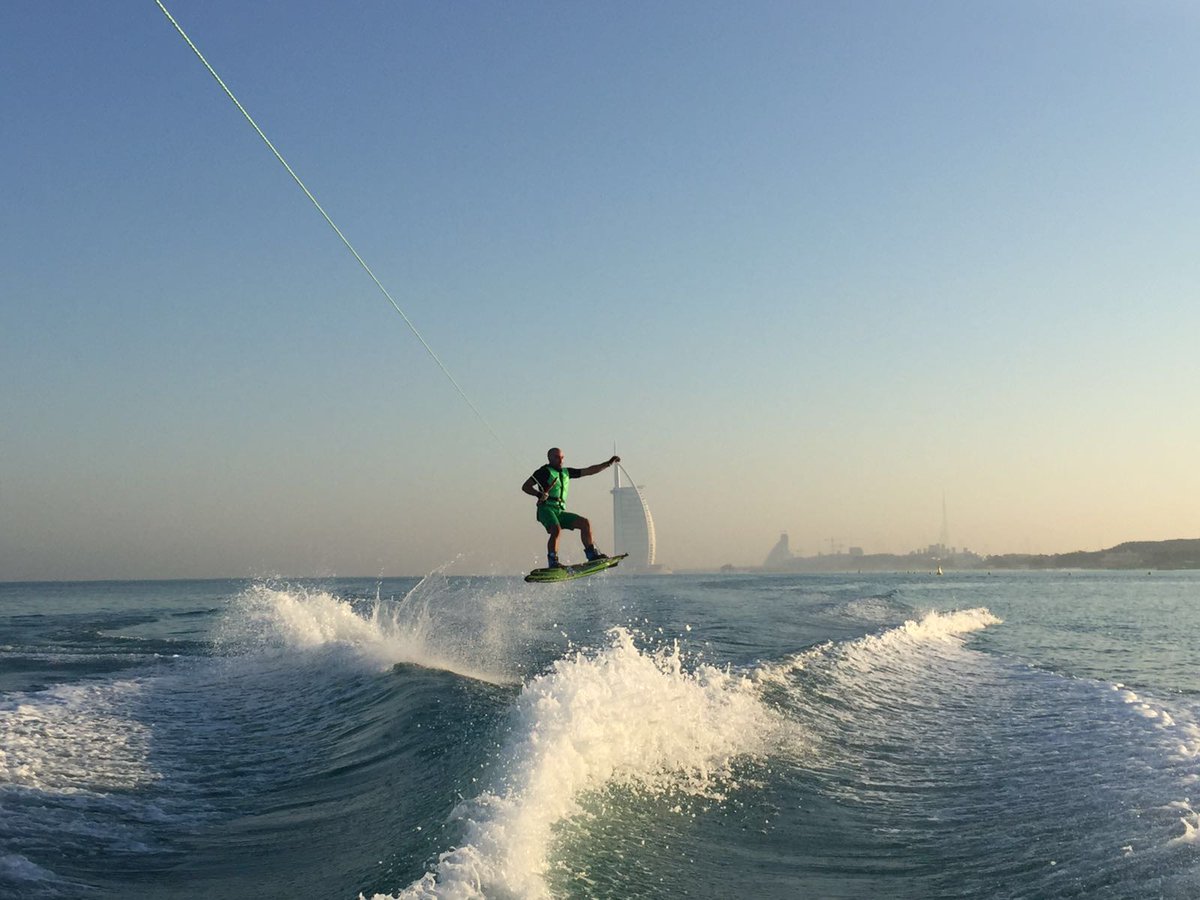 A good session this morning #Wakeboard #GrabTheBurj #Fun #Sports #MyDubai #BurjAlArab