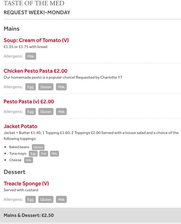 HGS_g2's tweet image. Menus for #Monday #ChineseNewYear #requestweek