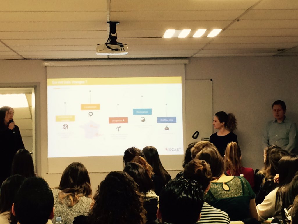 ESCAET's tweet photo. Présentation des Managements de projets Marketing et Achats loisirs avec @gaia_voyages https://t.co/q83kytM8aP