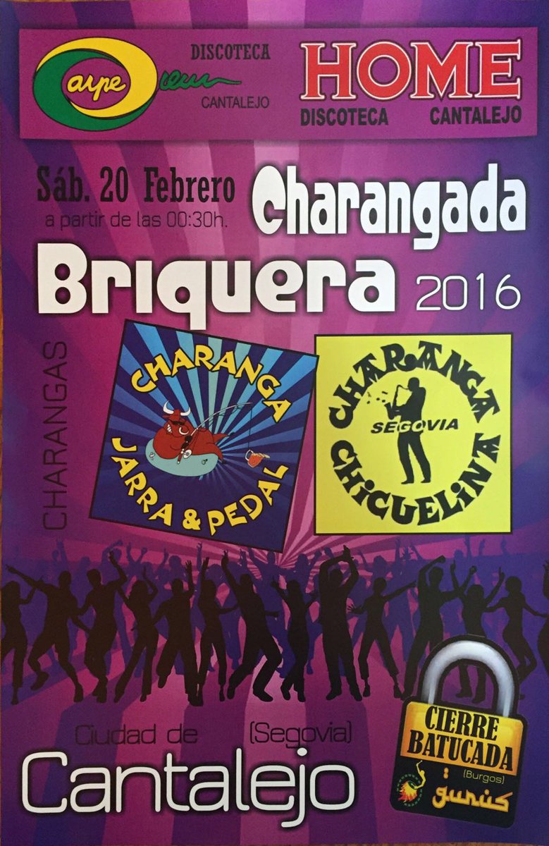 Ir cogiendo fuerzas🎉🎉 sábado 20 de febrero llega la charangada Briquera con <a href="/chachicuelina/">Charanga Chicuelina</a> <a href="/jarraypedal/">Charanga Jarra & Pedal</a> &amp; #gurús