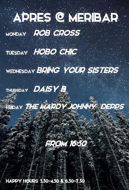 MeribarMeribel's tweet photo. #Apres @MeribarMeribel 
@RobMCrossMusic @hobochicmusic @bringyoursis @daisybmusic Mardy Johnny Depps #MardyMeribel https://t.co/QFHfVBAk0J