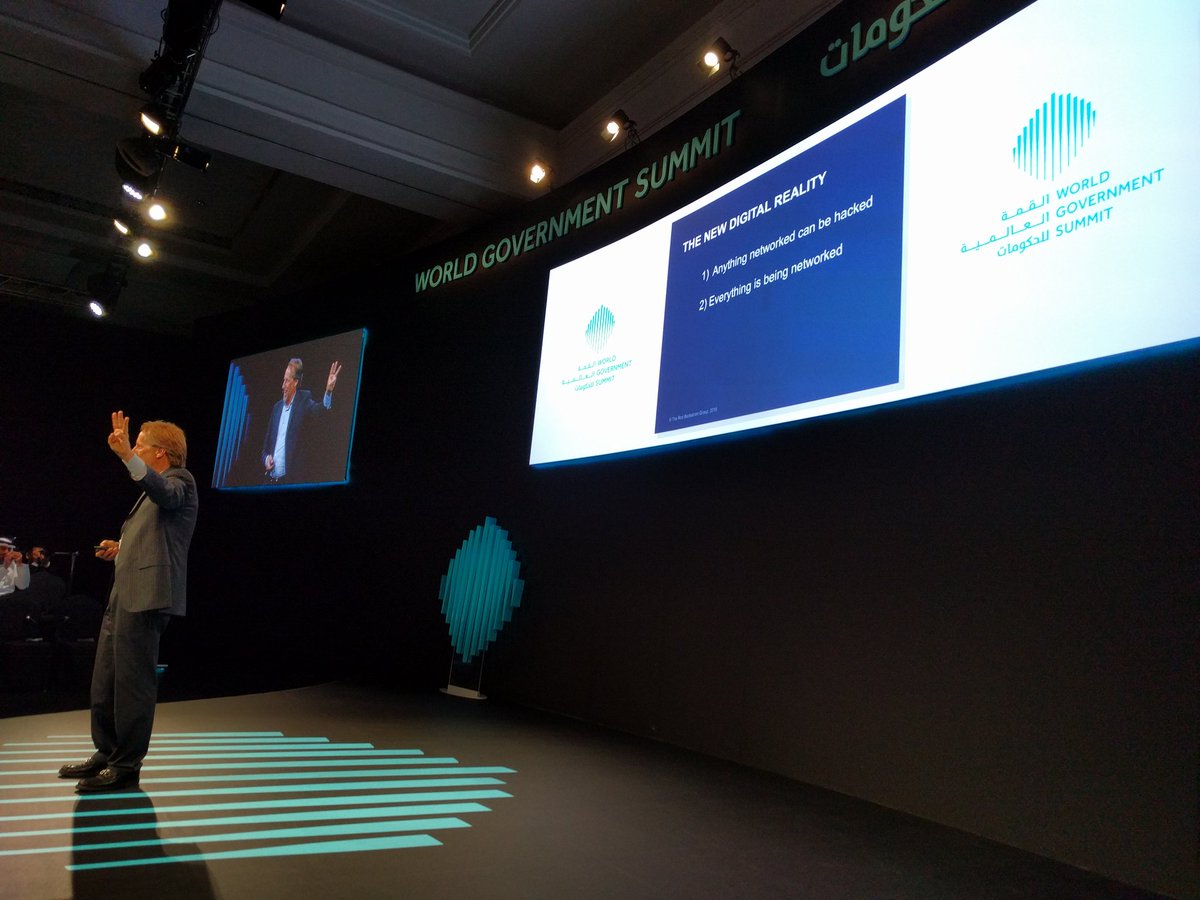 timoreilly's tweet photo. "1. Anything networked can be hacked. 2. Everything is being networked. 3. ..." @RodBeckstrom #Worldgovsummit https://t.co/FGacXEssTR