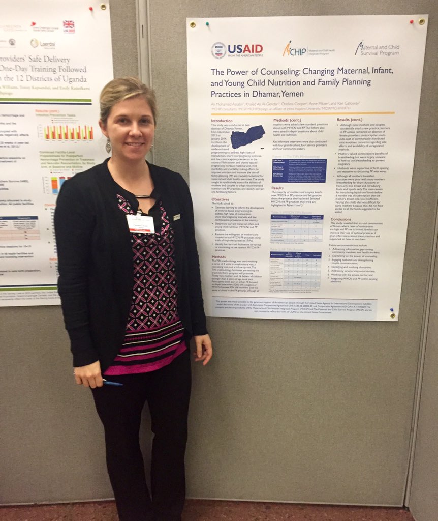 ChelsMCooper's tweet photo. Presenting on the power of counseling using TIPs methodology for nutrition and FP in Yemen #SBCCSummit #mcsprogram https://t.co/pxlTiUpFyt