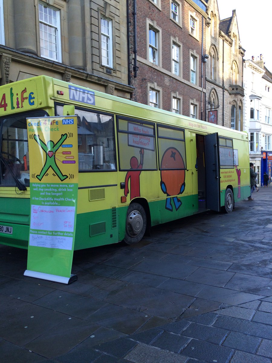 Check4lifeCDDFT's tweet photo. Hop onto the #Check4Life Bus today between 10am-3pm at Durham Market Place for your Free #Check4Life Health Check! https://t.co/hjiCFNokY3