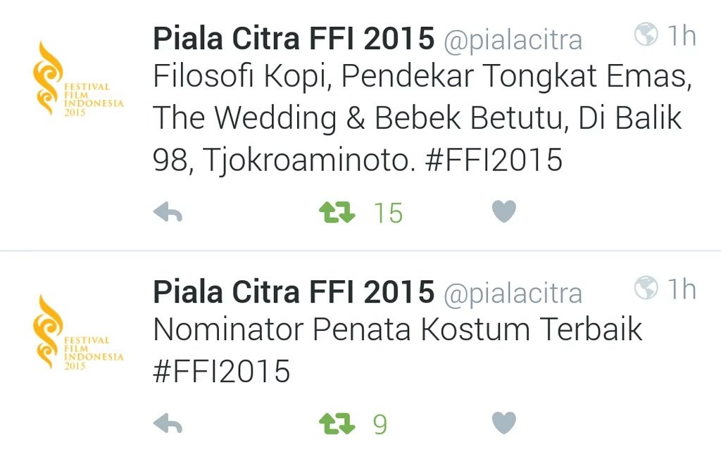 ex_travaganza's tweet photo. Tahukah kamu, The Wedding & Bebek Betutu mendapatkan nominasi @pialacitra? #webek https://t.co/uoaGqrDcxQ