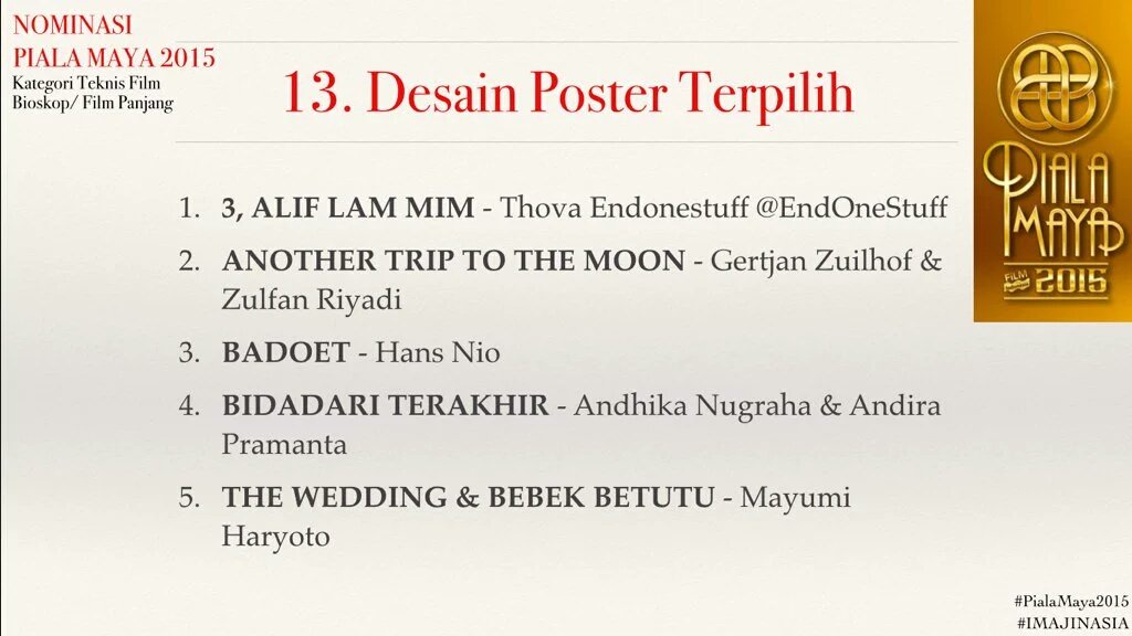 ex_travaganza's tweet photo. Dan The Wedding & Bebek Betutu mendapat 2 nominasi di @PialaMaya.. #webek https://t.co/liMzJCvhTr