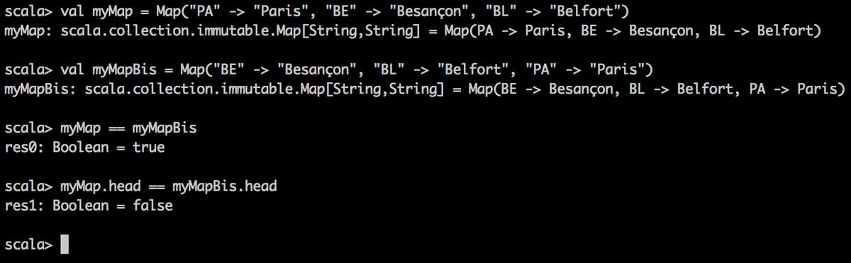 georgesdubus's tweet photo. Scala wtf: equals, but not that equals. #referentialtransparency https://t.co/MdxJqzd5V3
