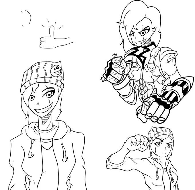 Quick drawings in Paint Tool Sai. Testing stabilizer 15 hehe pretty good 