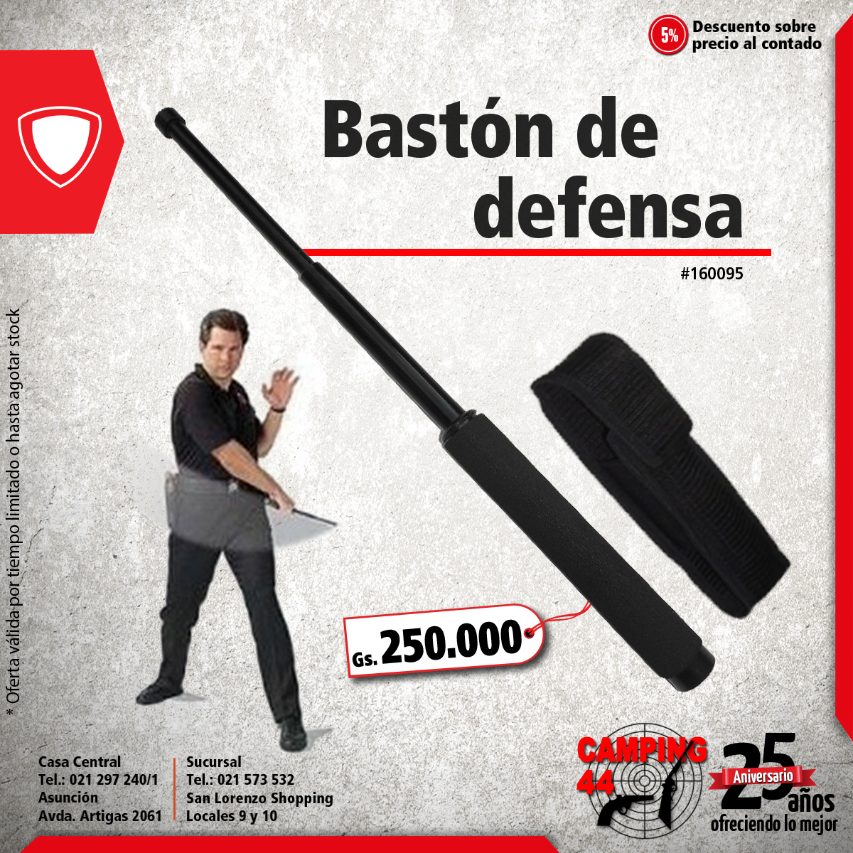 Camping 44 S.A. on X: Bastón de hierro retráctil para la defensa personal  #seguridad  / X