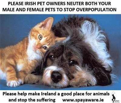 Spayaware's tweet image. Please stop the suffering due to over population. Please Irish pet owners neuter your male and female pets.