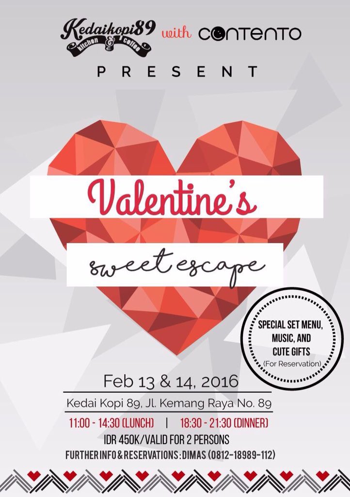 riz_kee's tweet photo. Pas bgt buat yg blm ada acara weekend ini!! #contentoeo #eventjakarta #valentinedinner https://t.co/KH8Ggy5oTn