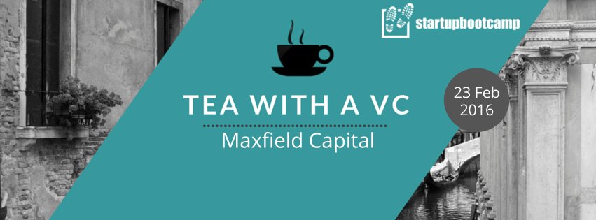 Sbootcamp's tweet photo. Tea With A #VC applications open now! Apply to meet 1-on-1 with @MaxfieldVC here: https://t.co/flIKsWaPQv #funding https://t.co/SEj50uM3MU