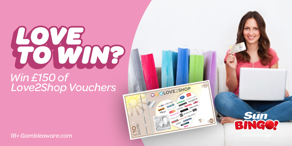Sun_Bingo's tweet photo. Love2Shop? Love 2 #win! £150 of @Love2Shop_UK vouchers are up for grabs. RT &amp; FOLLOW. Ts&amp;Cs:https://t.co/MKDdITDc4K https://t.co/EEXjVOHbad