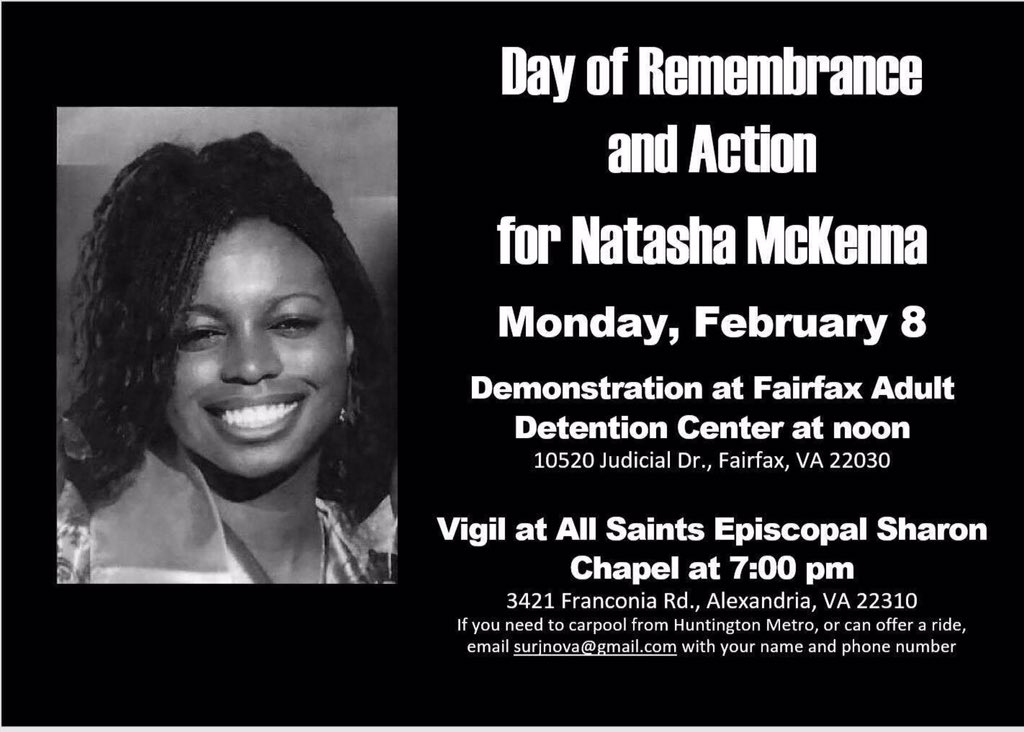 ToLiveUnchained's tweet photo. Let's not forget #NatashaMcKenna today. If you're in the #DMV area please come show your support. https://t.co/Z0DOdBjdpJ