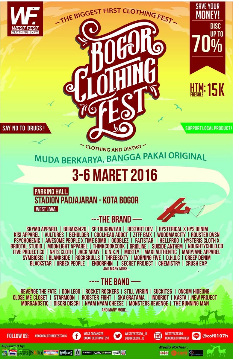 bogohBGR's tweet photo. Yuk ke #BogorClothingFest2016 ada Rocket Rockers loh @BogorCloth_ID https://t.co/PK9Oz8QdV3