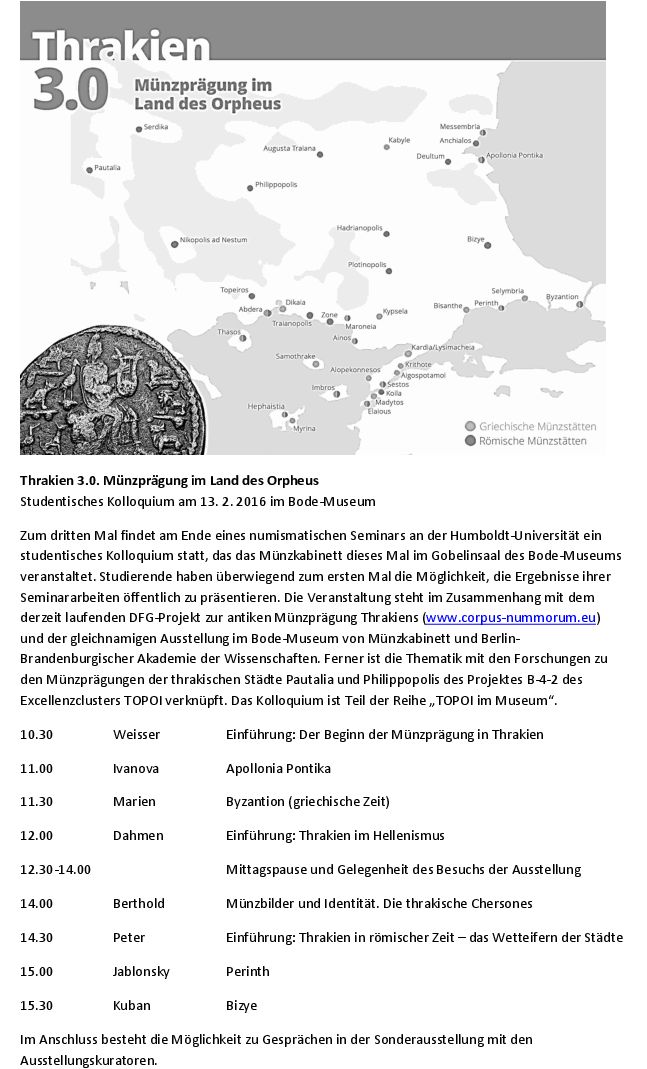 WeisserBernhard's tweet photo. Am 13. Febr. ist das #Bode_Museum Gastgeber für das 3. studentische Kolloquium zu #Thrakien: https://t.co/oMUR1QbnTP https://t.co/2fd3CFlkvU