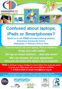 BAVO_CVC's tweet photo. Find out how to keep safe online & use email for FREE at #Evanstown Community Centre 17 Feb https://t.co/g2BkB38iQG! https://t.co/Tz8QWBYPrr