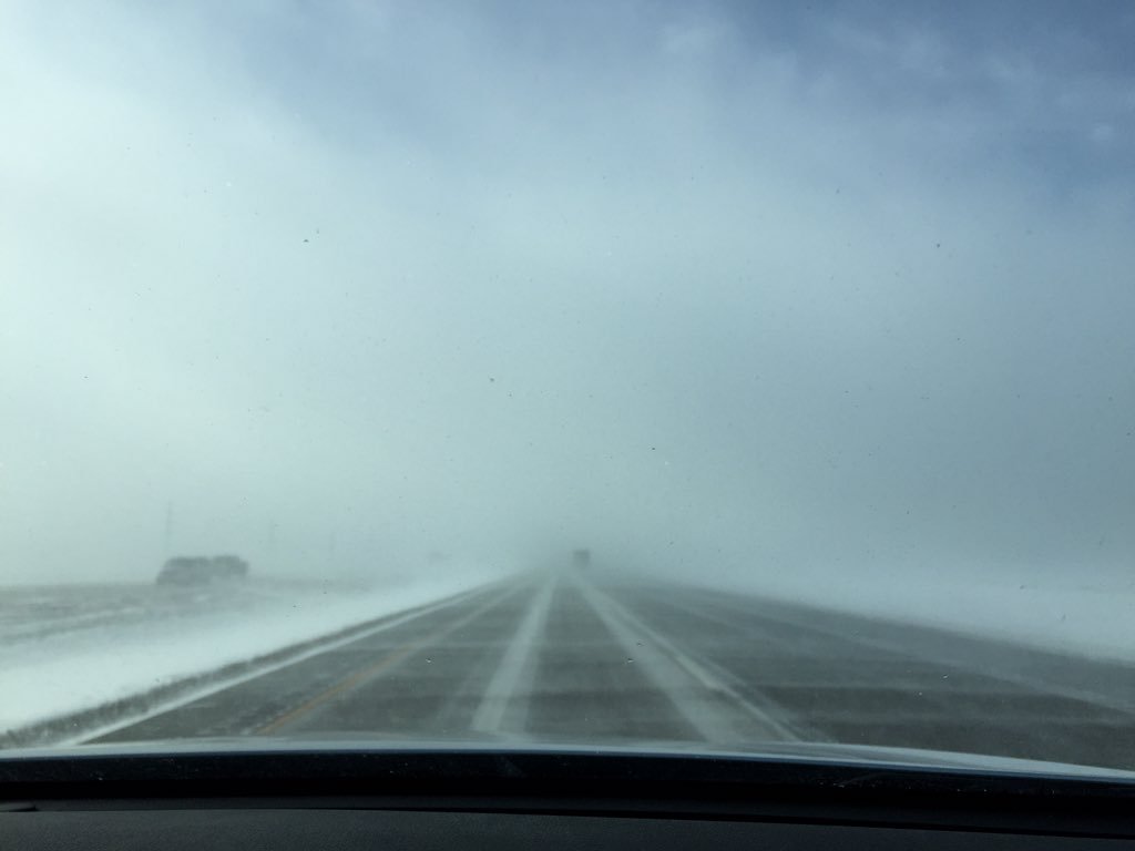 Amy_Unrau's tweet photo. A bit blustery out there, eh?! (I94 westbound near Casselton) https://t.co/ea1xT2BnOD