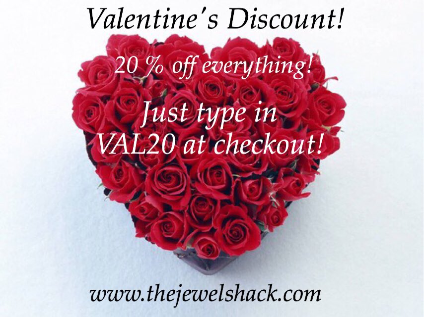 TheJewelShack's tweet photo. 20% off! #valentinesoffer type in VAL20 at checkout ❤️❤️❤️ https://t.co/kCUXToOkr0 https://t.co/ZqdrYeDVGF