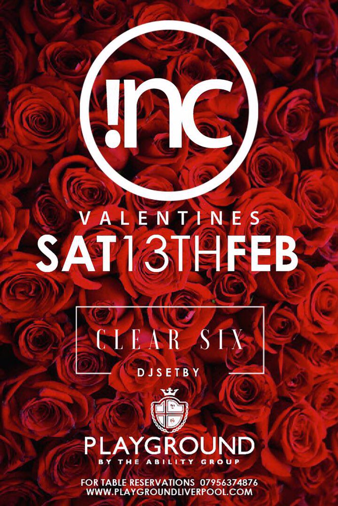 PlayGroundL1's tweet photo. Join us this Saturday @PlayGroundL1 as @itsallaboutinc take over the venue with @ClearSix #loveisintheair xxx https://t.co/nGcTi7ORHc