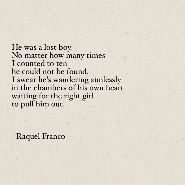 WordsbyRaquel's tweet photo. Lost Boy. #poetry by #raquelfranco https://t.co/7QATERNHRJ